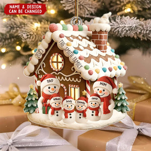 Customized Gingerbread Family Ornament With Up To 10 Names And Year 3D Effect – Xmas Family Gift & Stocking Stuffer For Family