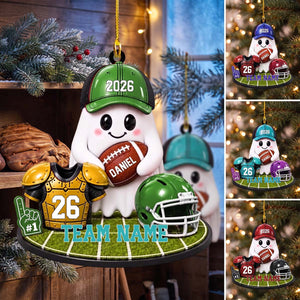 Game Day Spirit Personalized Football Ghost Ornament - Keepsake for Football Players