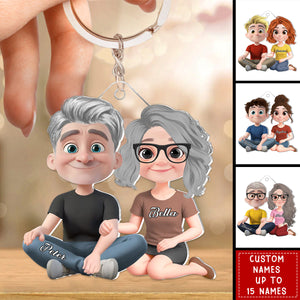 Personalized "Forever Love" Acrylic Keychain With Design & Names - Creative Valentine's Day  Anniversary Gift For Couples