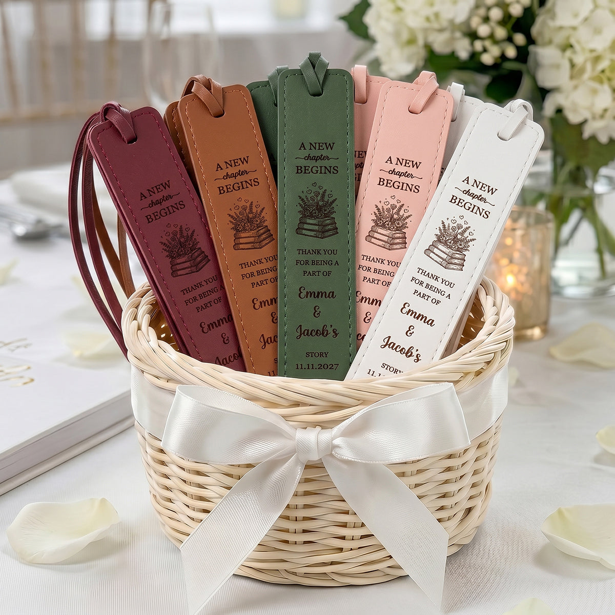 Personalized Bookmark - Bookmark Wedding Favor Guest Gift A New Chapter Begins