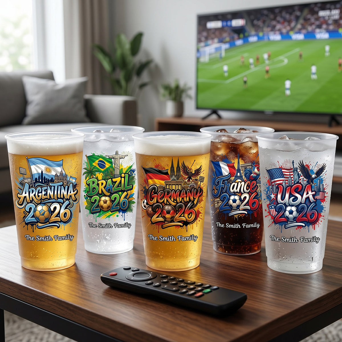 Personalized 2026 Soccer Party Cups | Great For Soccer Events, Tailgates & Fan Gifts