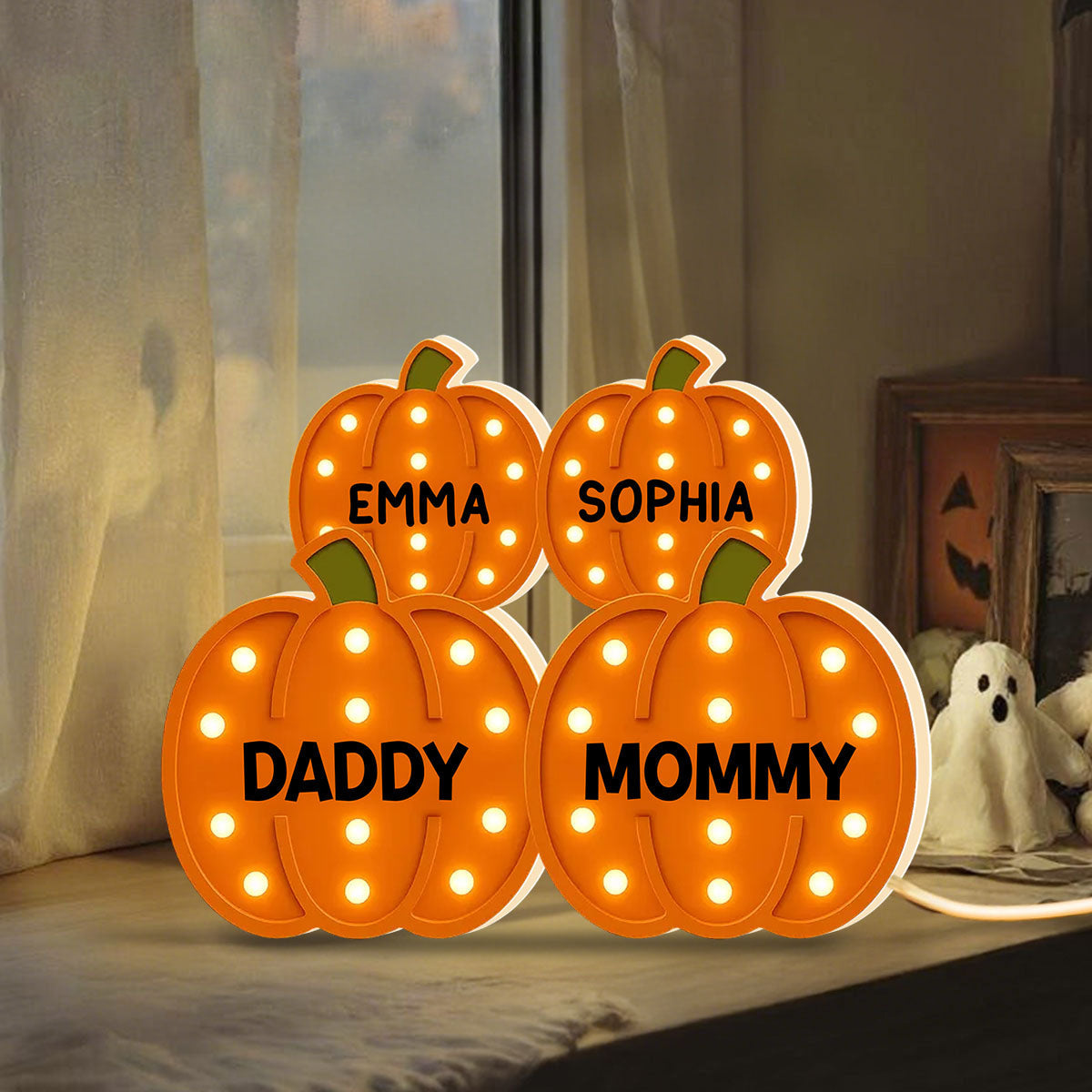 Personalized "Our Little Pumpkins" Halloween LED Light Box With Name Decor And Marquee Fall Texture Cozy Fall Vibe Home Decoration
