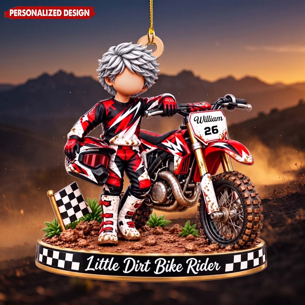 Personalized Dirt Bike Rider Acrylic Ornament - Christmas Gift For Dirt Bike Lovers Boys