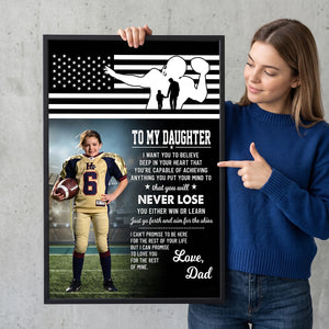 Personalized American Football Canvas / Poster - Custom Gift For Son Or Daughter From Mom And Dad