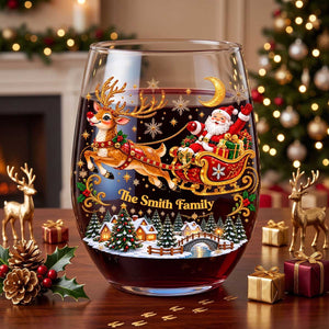 Personalized "Santa's Magical Christmas Eve" Wine Glass | Xmas Gift For Family Relatives Wine Lovers