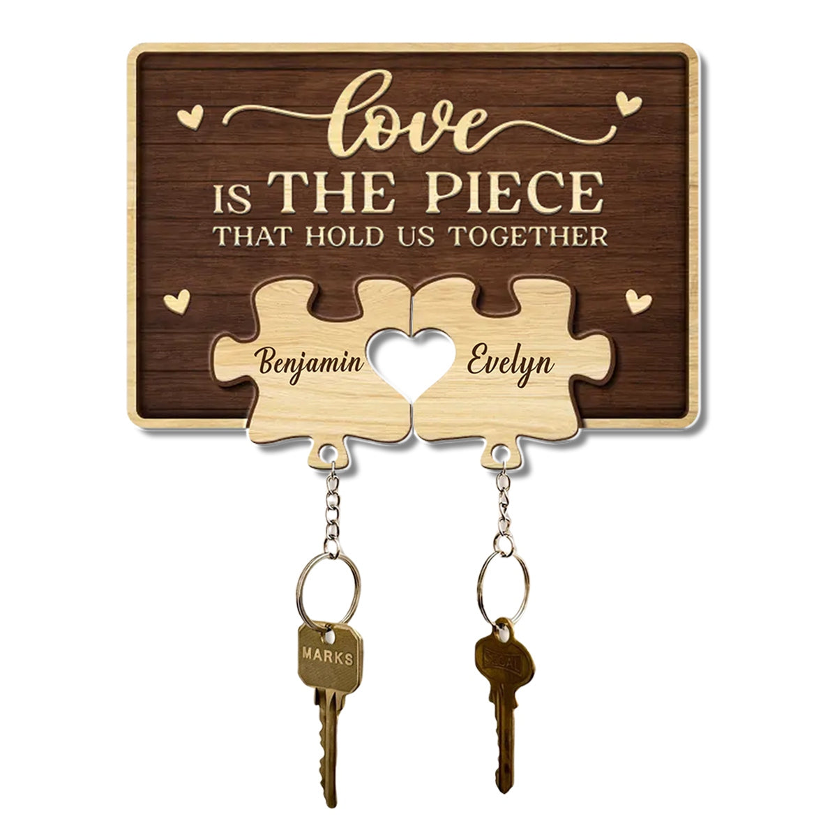 Together, We Complete The Puzzle Of Love - Couple Personalized Acrylic Puzzle Key Holder