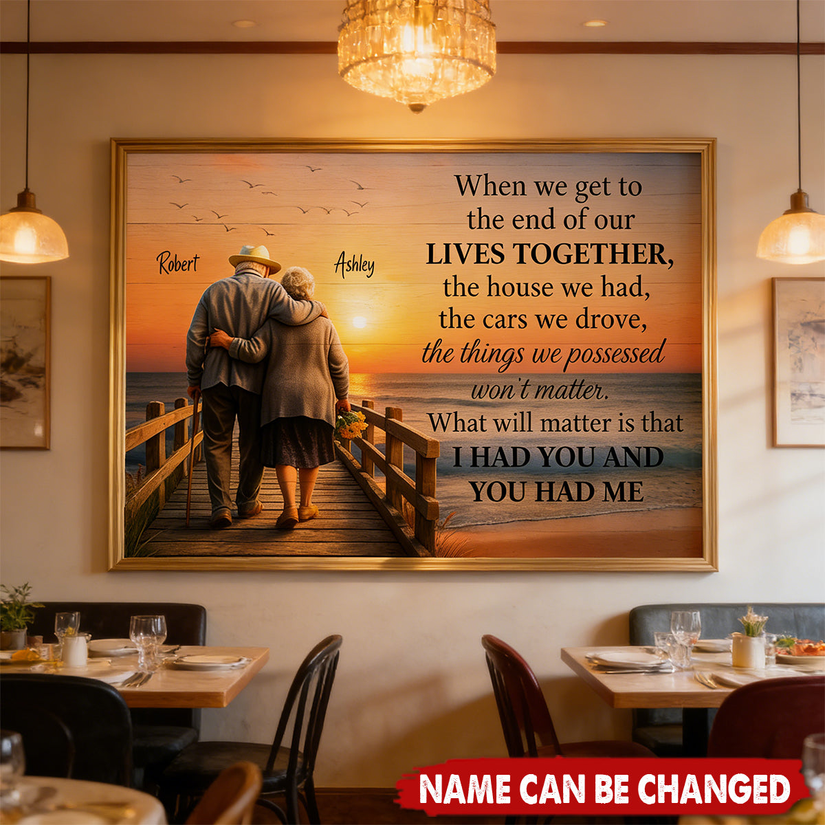 Personalized "I Had You and You Had Me" Old Couple Poster Wall Art With Name - Anniversary Gift | Valentine's Day For Parents & Grandparents