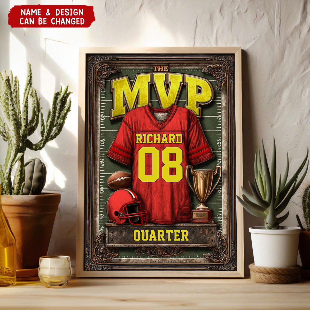 Personalized Homecoming Football Poster With Name & Design Grit And Glory Gift For Football Son Daughter
