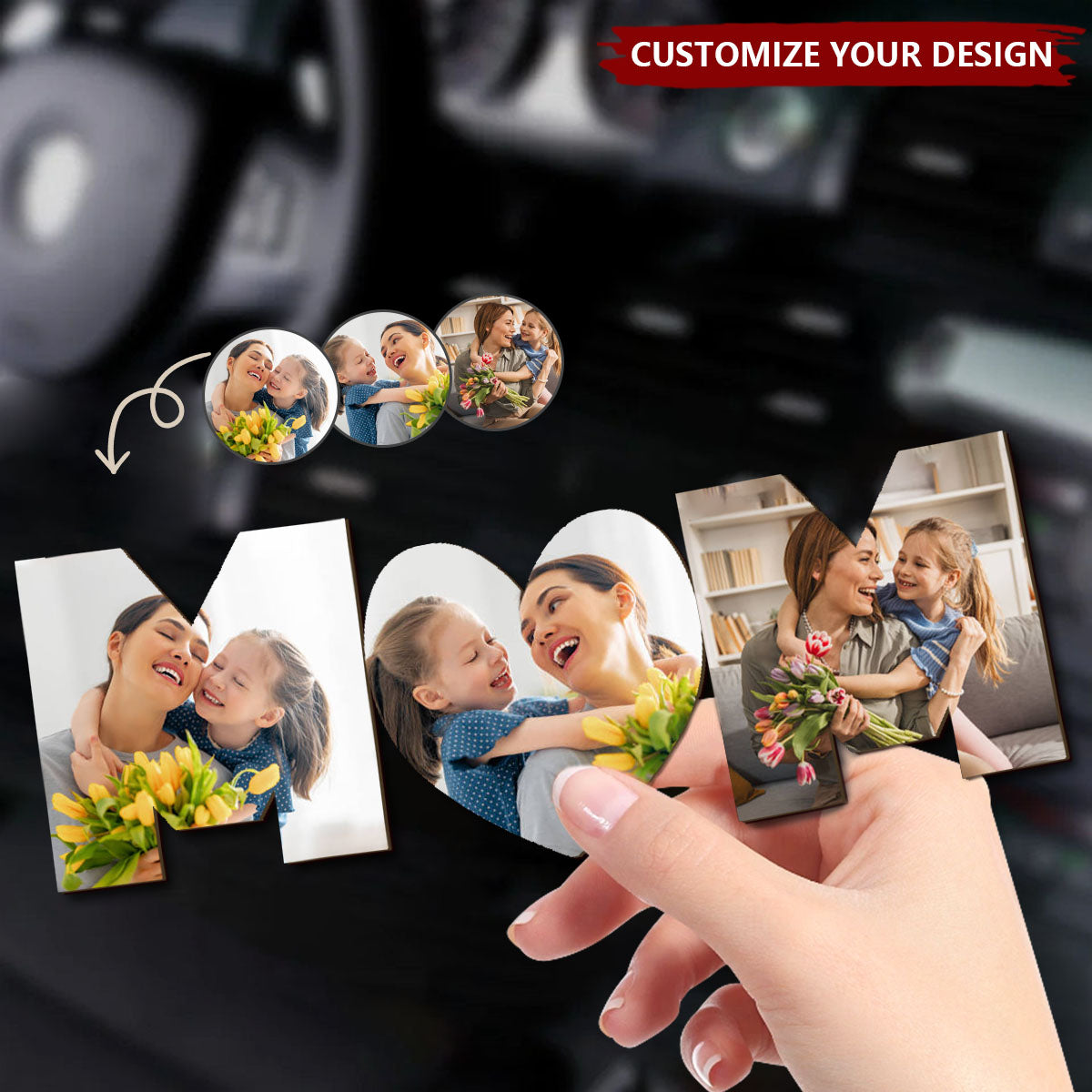 Personalized Photo Car Visor Clip - Custom Photo Dad, Mom Drive Safe