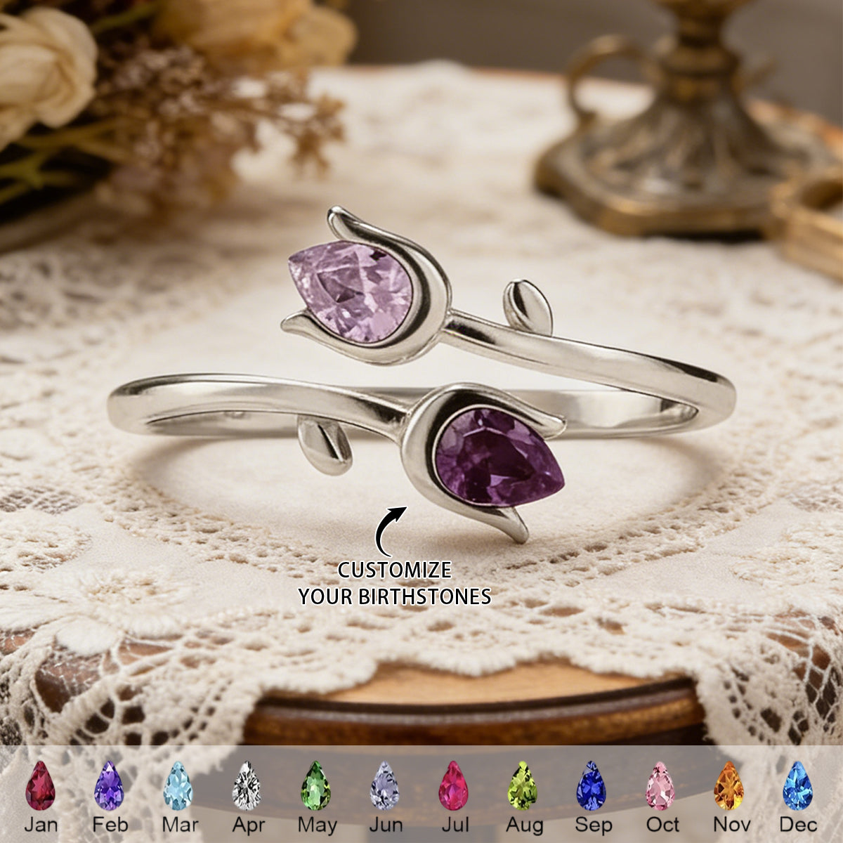 We Will Bloom In Our Own Lives - Personalized Birthstone Ring