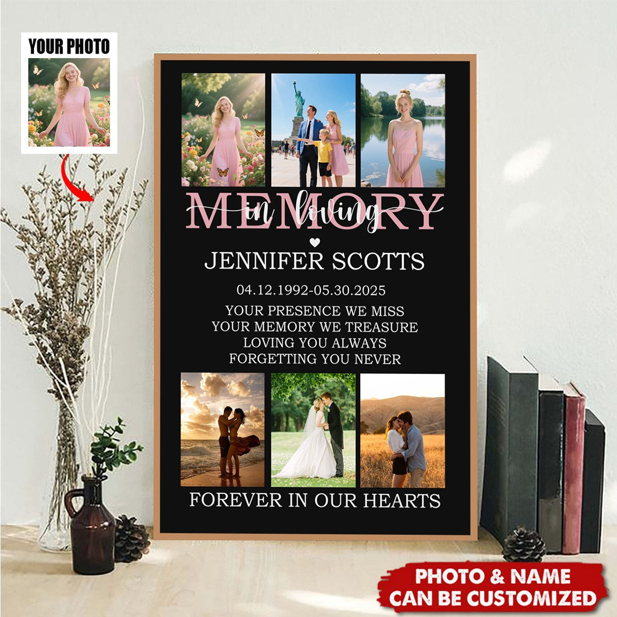 Personalized Poster Loving You Always Forgetting You Never Memorial Gift Sympathy Gift
