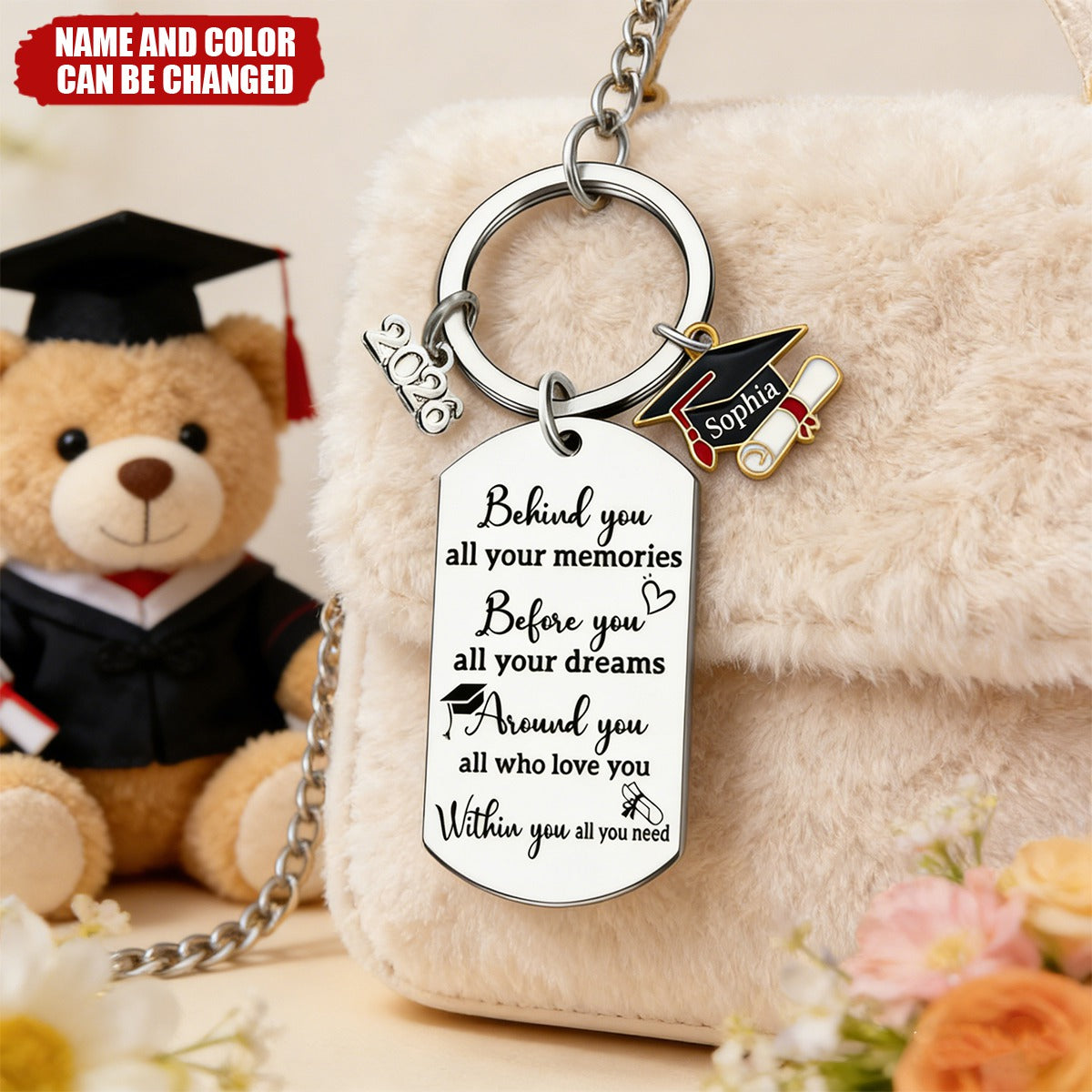 ersonalized We Are So Proud Of You Graduation Keychain With Name & Color | Gift For Son Daughter