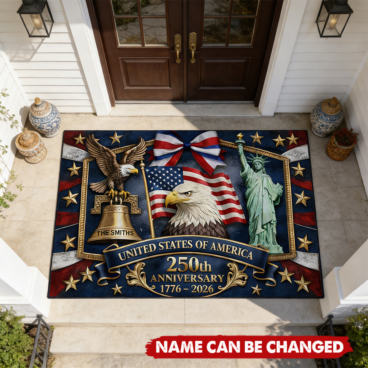 USA 250th Anniversary - Personalized Patriot Doormat