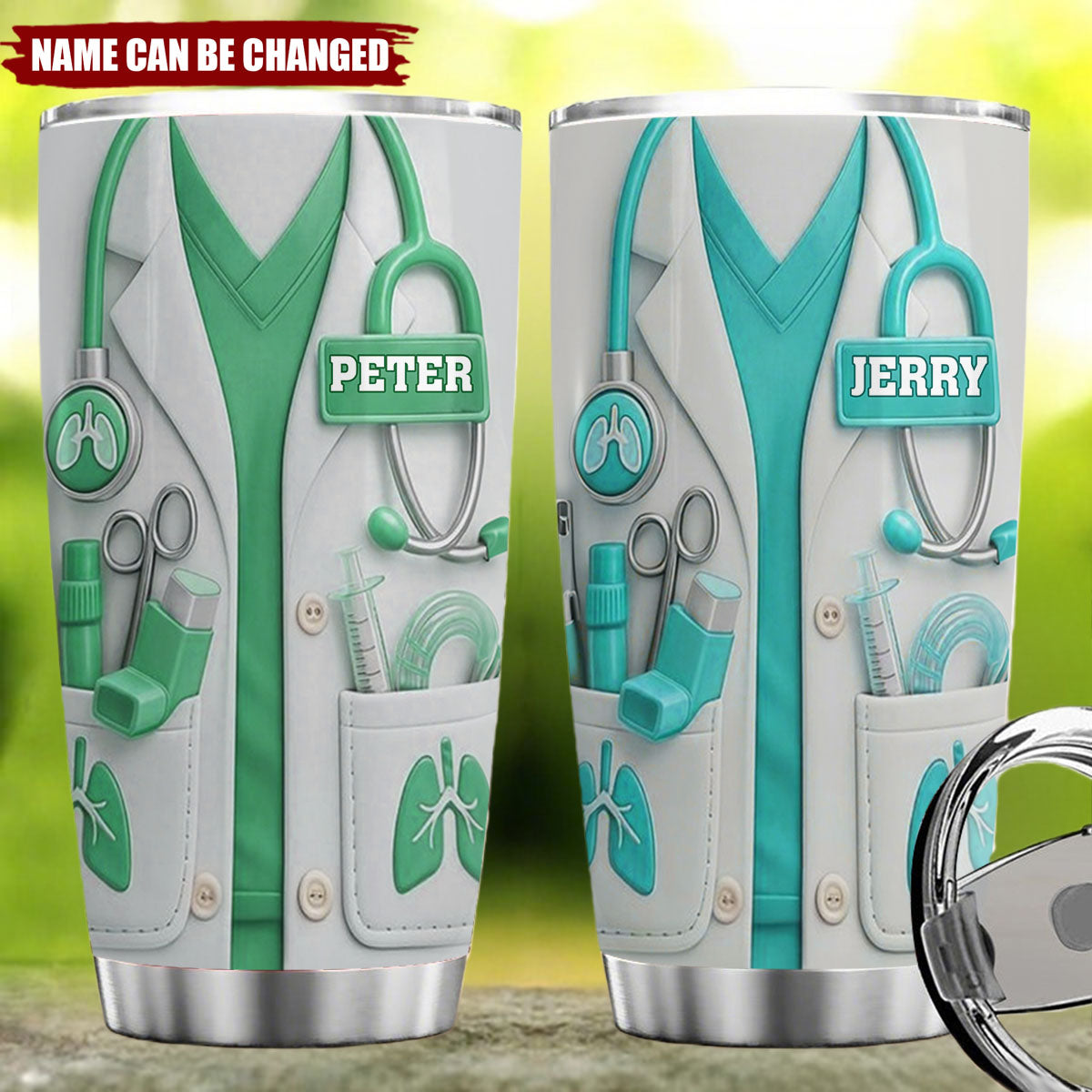 Personalized 3D Effect Stainless Medical Professional Steel Tumbler With Name & Color | Unique Appreciation Gift For Nurses Doctors