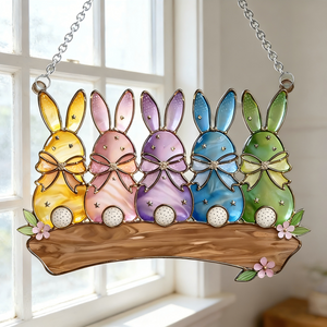 Personalized Acrylic Suncatcher Ornament With 1-6 Grandkids' Names - Easter Gift For Grandma