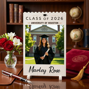 Personalized Graduation Brick Photo Frame | Senior College Grad Gift For Class of 2026 Graduates