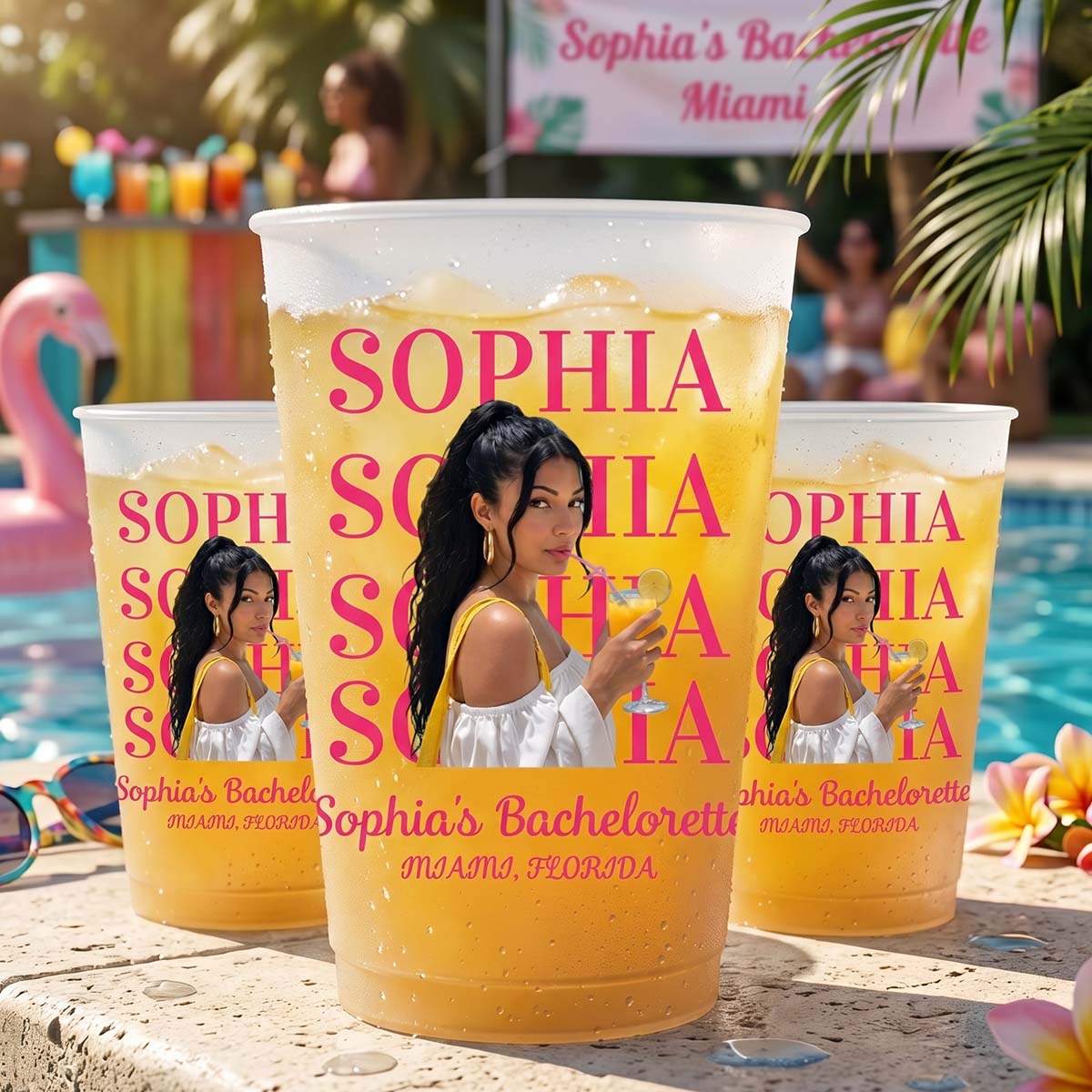 Personalized Photo Frosted Plastic Cups | Perfect For Birthday Bachelorette Weekend For Girl Squad