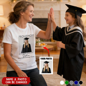 Personalized Proud Family Of A 2026 Graduation T-Shirt With Name & Year & Photo | Memory Apparel For Family Ceremony & Graduation Party