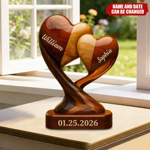 Personalized You & Me We Got This Heart Acrylic Plaque With Names & Date | Romantic Engagement & 2026 Valentine's Day Gift For Couples