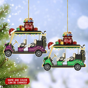 Personalized Golf Cart Christmas Ornament with Name & Color Perfect Festive Decor For Golfs Lovers