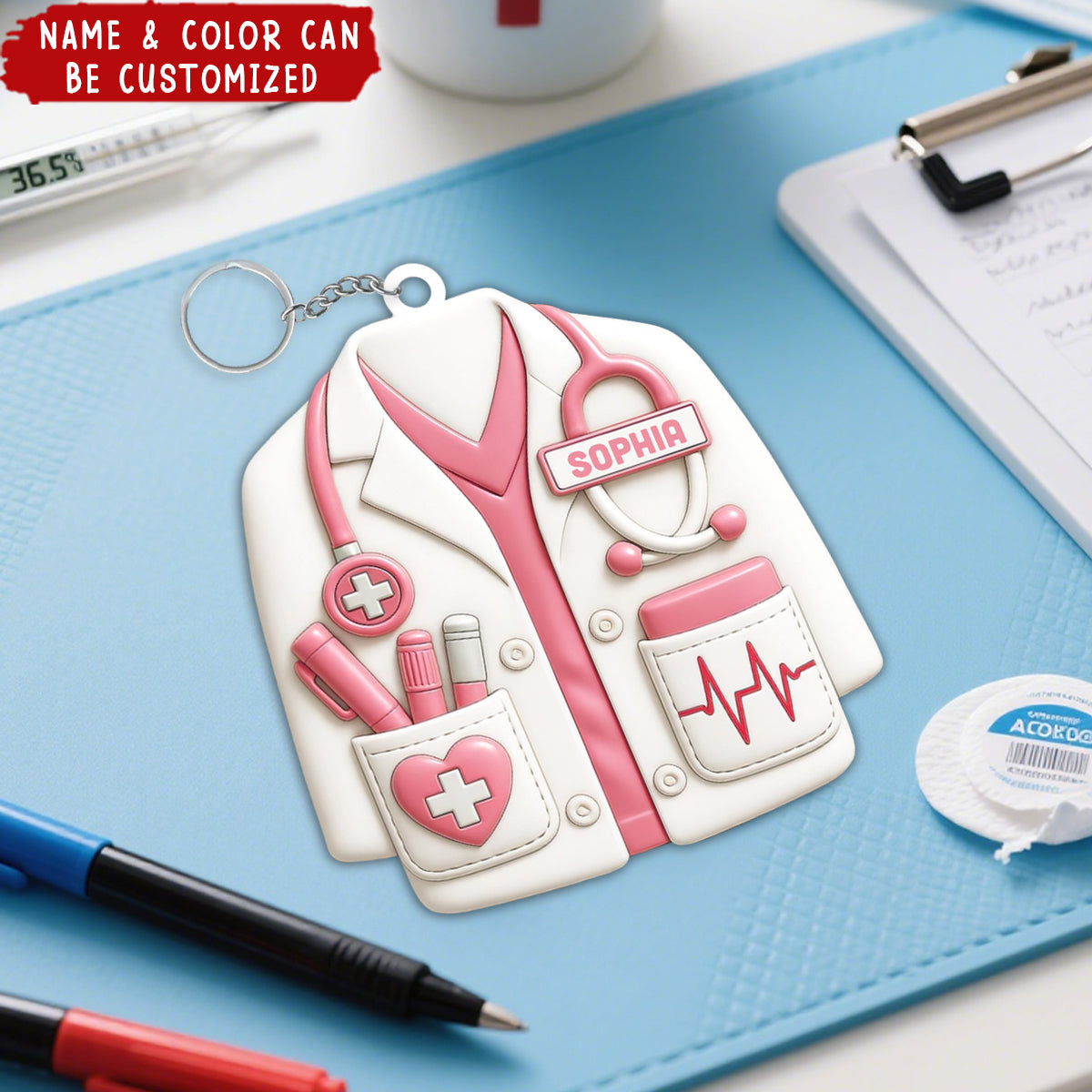 Personalized Medical Uniform Acrylic Keychain With Name Celebrate Your Favorite Healthcare Hero Gift For Doctors and Medical Students