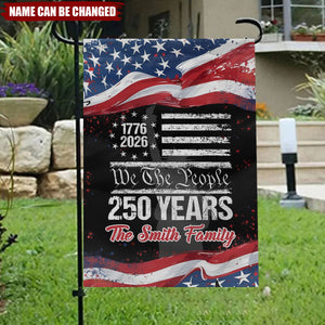 Personalized Double Sided Patriotic Garden Flag With Name 1776-2026 Design - 250th Anniversary Commemorative USA Gift For American Families