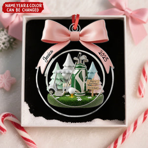 Personalized Golf Bag Cart Christmas Ornament With Design Name & Year "Merry Golfmas" Gift For Golf Lover