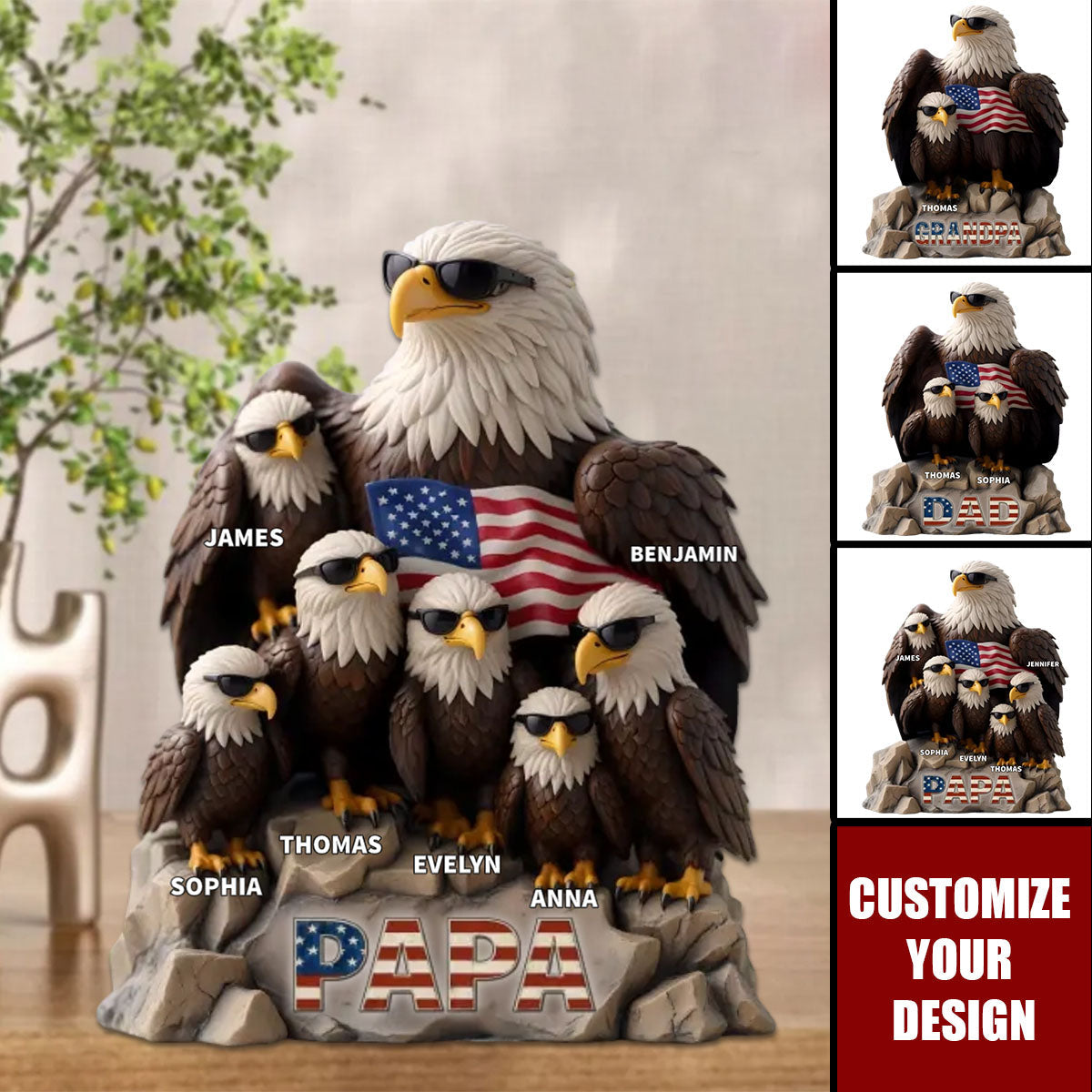 Family Personalized Acrylic Plaque - Be Cool And Spread Your Wings, Father's Day, Gift For Dad, Grandpa