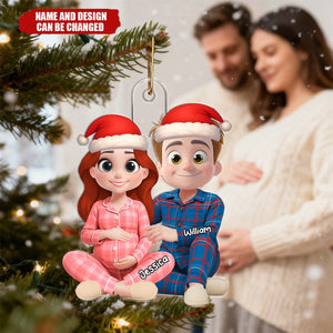 Personalized "Expecting A Miracle" Christmas Ornament With Parent Names & Design | Pregnant Couple Tree Decoration – Gift For Soon To Be Parents