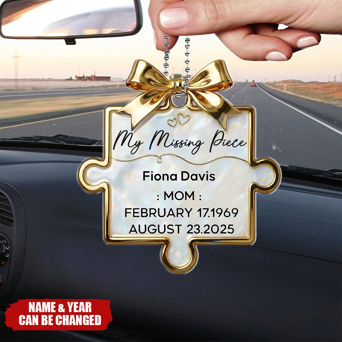 Personalized Acrylic Car Ornament With Name & Dates & Quote |  Meaningful Memorial Sympathy Gift For Loss Of Dad Mom