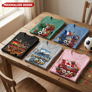Personalized 2026 World Cup Country T-Shirt With Name & lcon | Gift For Soccer Fans