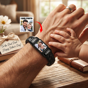 Personalized Photo Mens Bracelet | Father's Day Gift | Gift For Dad Boyfriend