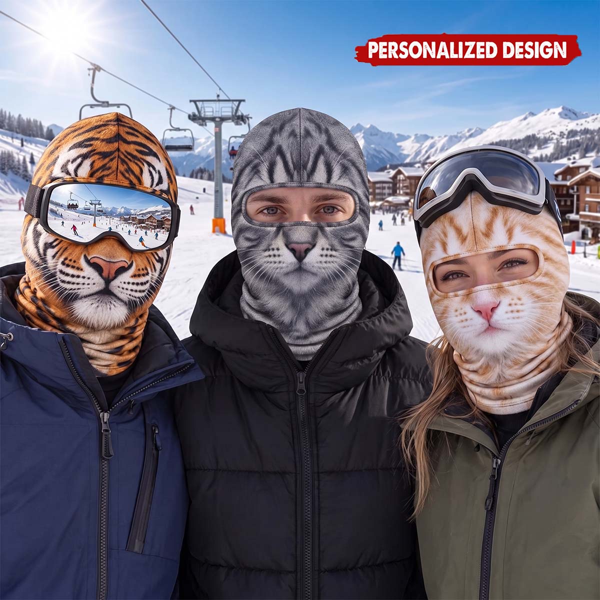 Custom Funny Ski Mask - Personalized Birthday Gifts For Ski Lovers - Ski Happens