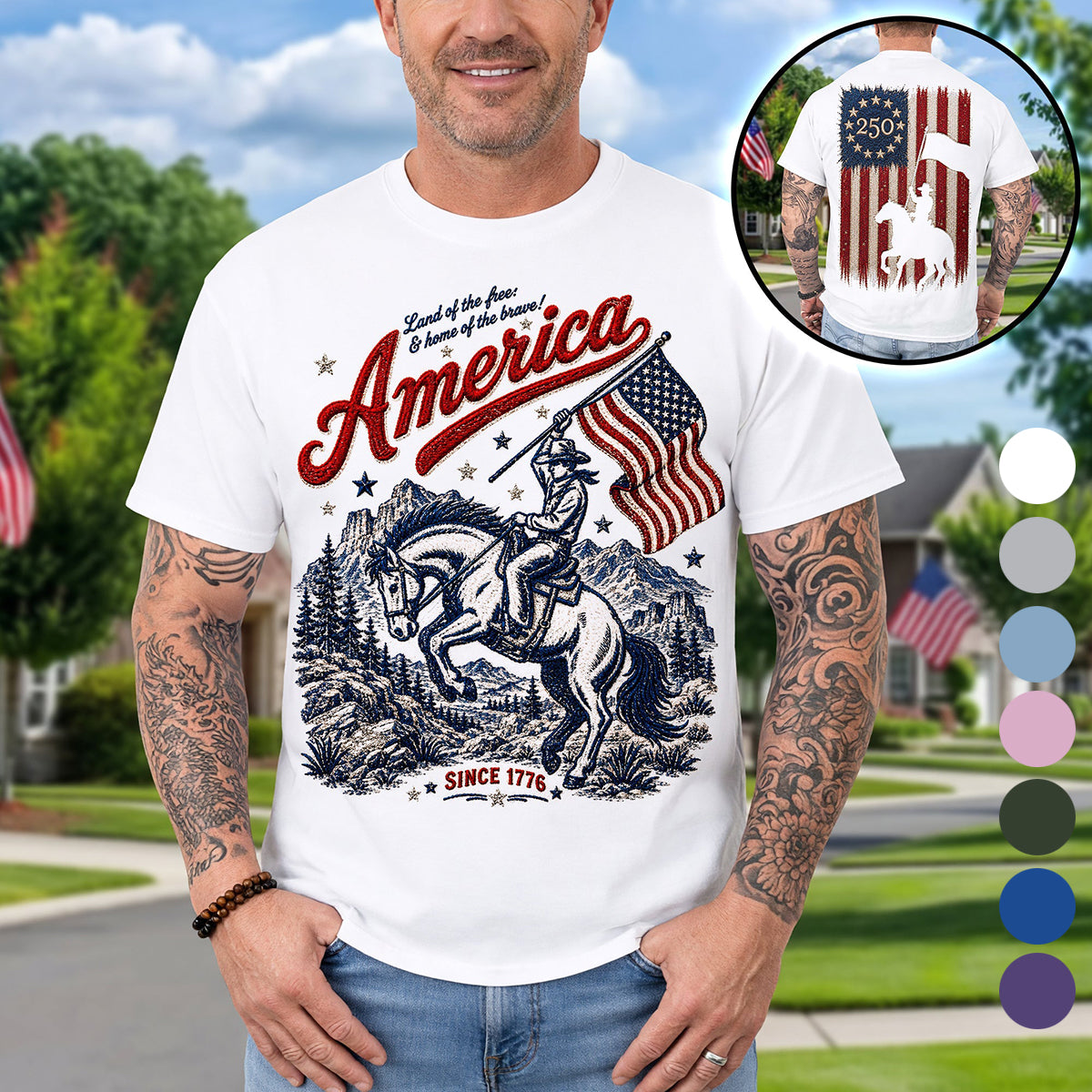 Land Of The Free - Celebrated America 250th Anniversary T-shirt - Personalized Gifts For Patriots