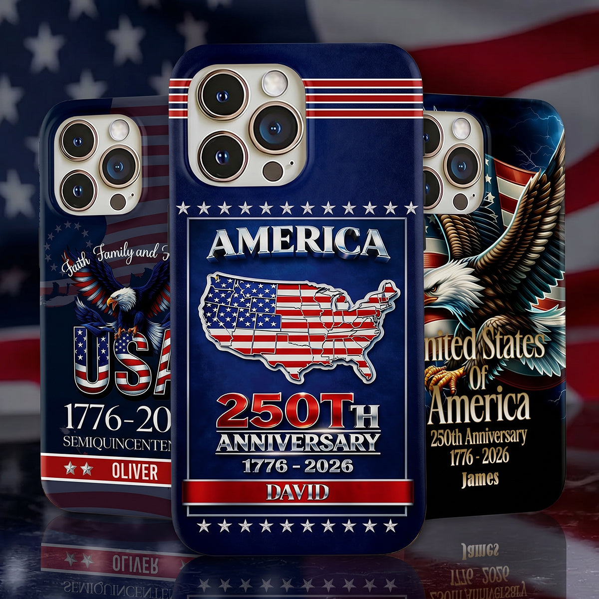 Personalized America 250th Anniversary 1776 - 2026 Phone Case