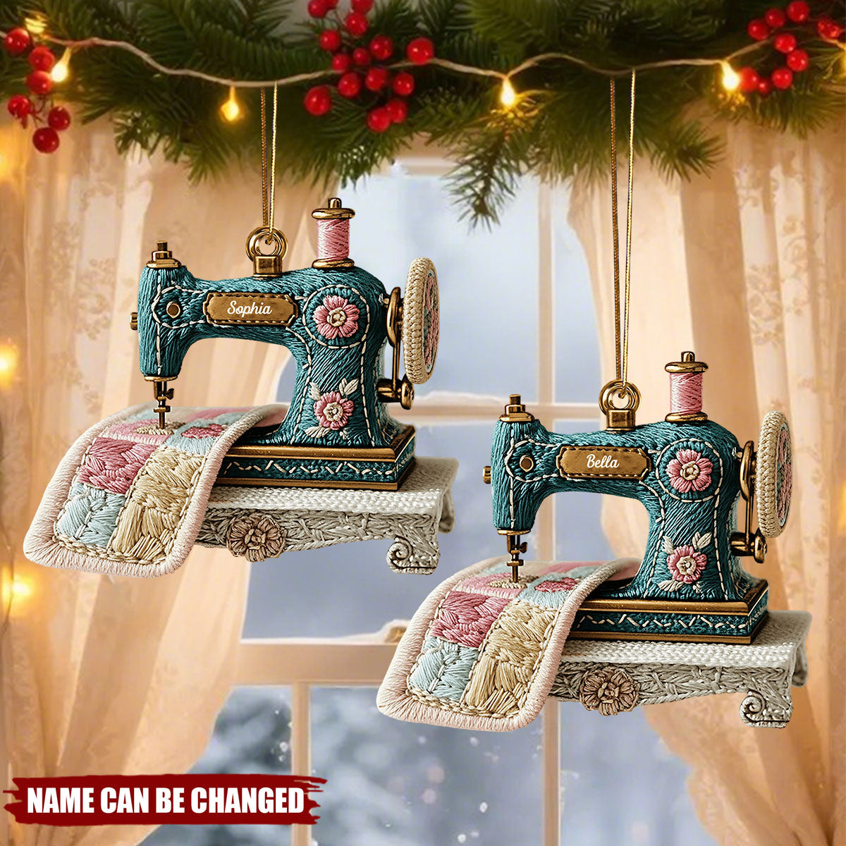Customized Vintage Sewing Machine - Hangable Sewing Decoration Acrylic - Perfect Gift For Grandma Or Sewing Lovers