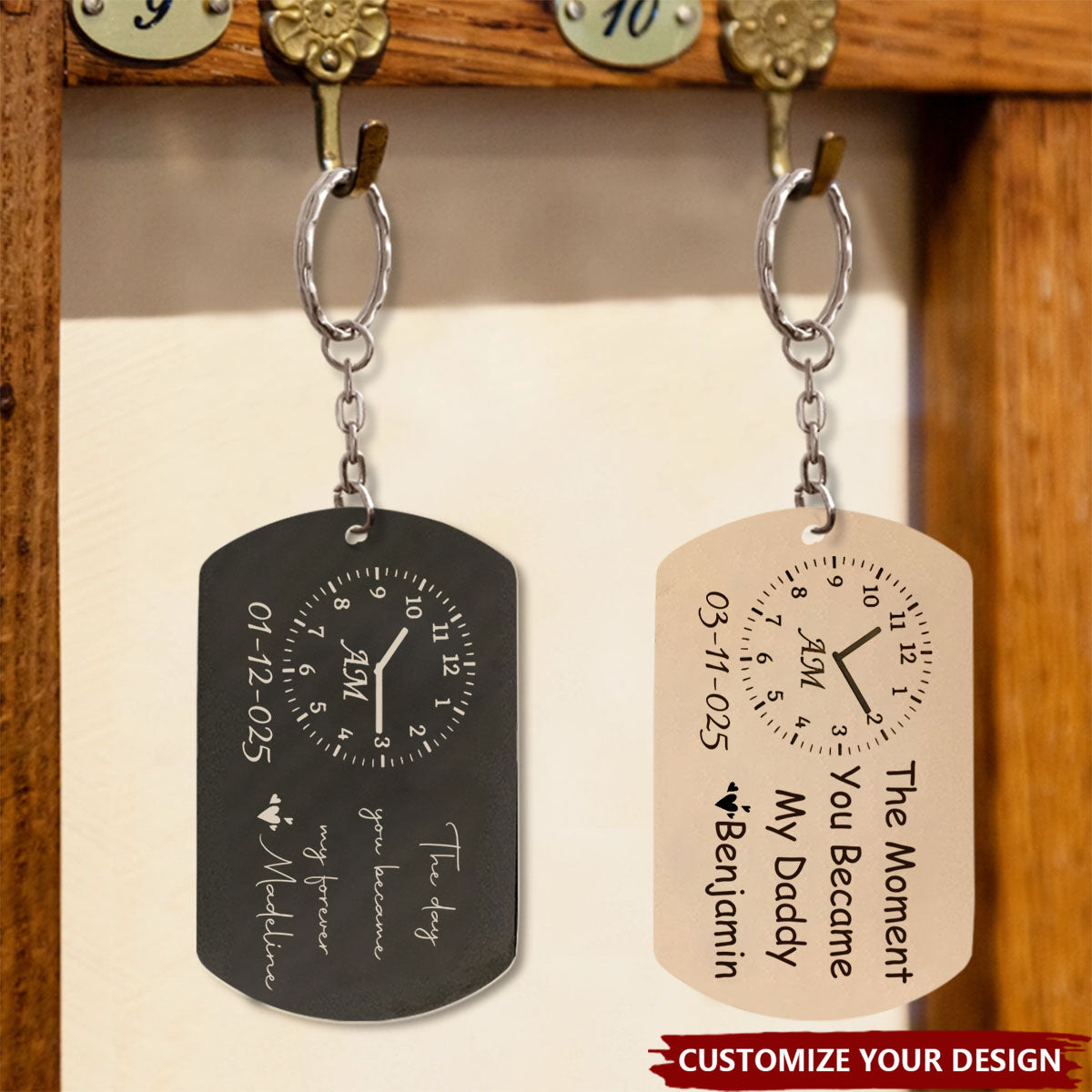 Personalized Stainless Steel Keychain - The Moment You Became My Daddy Mummy