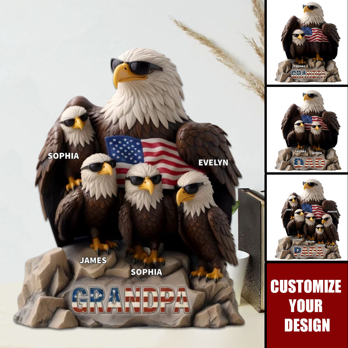 Family Personalized Acrylic Plaque - Be Cool And Spread Your Wings, Father's Day, Gift For Dad, Grandpa