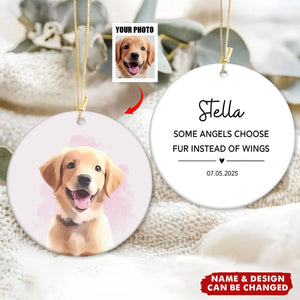 Custom Watercolor Pet Portrait Ornament - Personalized Name & Design | Perfect Birthday Gift For Any Dog & Cat Lover