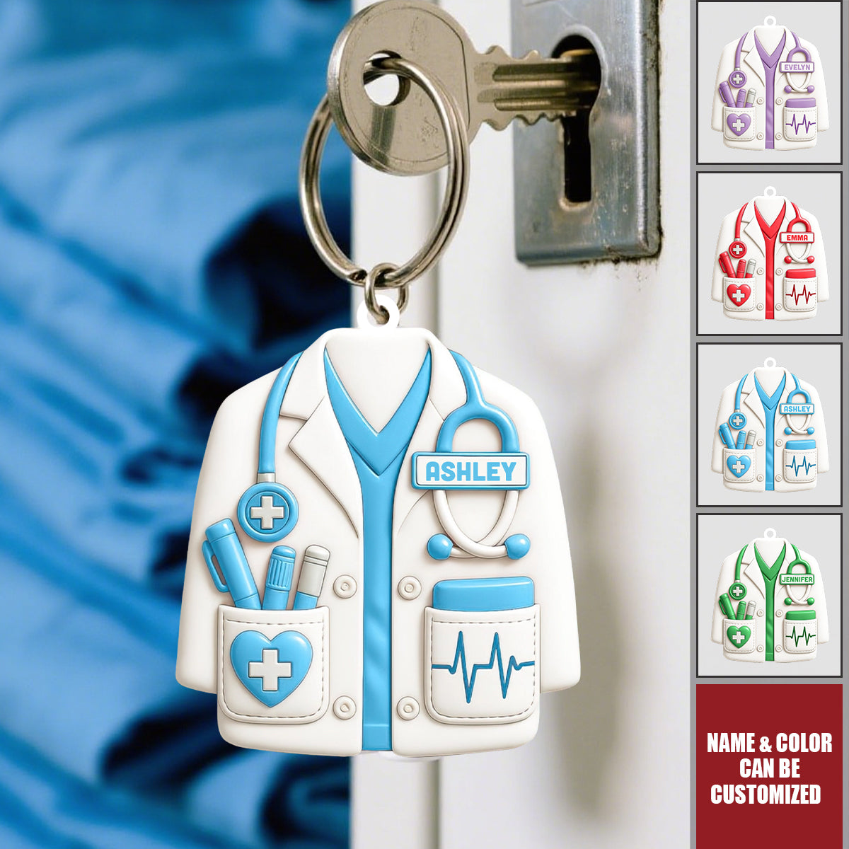 Personalized Medical Uniform Acrylic Keychain With Name Celebrate Your Favorite Healthcare Hero Gift For Doctors and Medical Students