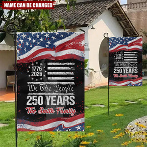 Personalized Double Sided Patriotic Garden Flag With Name 1776-2026 Design - 250th Anniversary Commemorative USA Gift For American Families