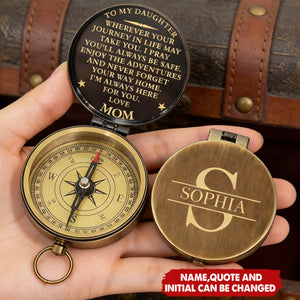 Wherever Your Journey In Life - Personalized Engraved Brass Compass