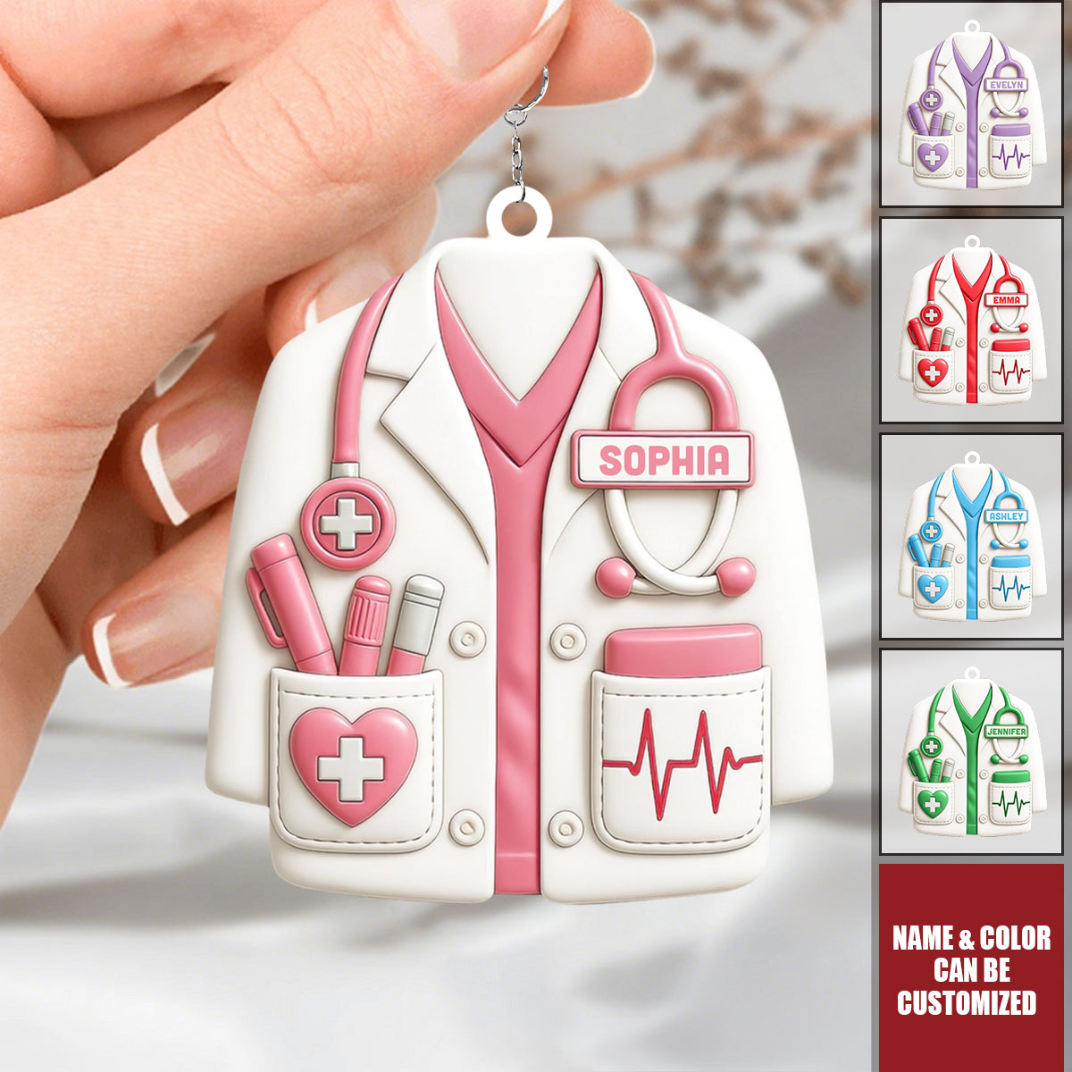 Personalized Medical Uniform Acrylic Keychain With Name Celebrate Your Favorite Healthcare Hero Gift For Doctors and Medical Students