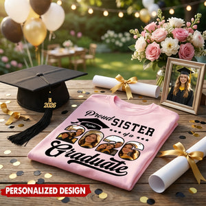 Personalized Photo Collage Graduation T-shirt With Name Year & School | Graduation Gift For Proud Family
