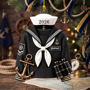 Personalized Sailor Uniform Acrylic Ornament | Christmas Tree Decoration, Gift For Navy Sailor Family Members