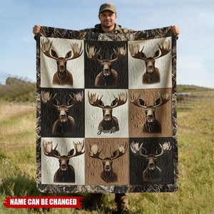 Personalized "Love Hunting" Fleece Blanket With Name & Wild Game Design - Father's Day | Retirement | Birthday Gift For Dad Or Hunter