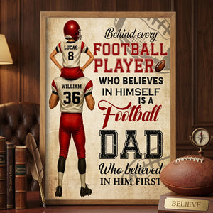 Personalized Football Dad Quote Canvas Poster | Unique Father's Day Gift