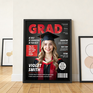 Personalized Graduation Magazine Cover Poster With Text & Name | Graduation Gifts For Class of 2026