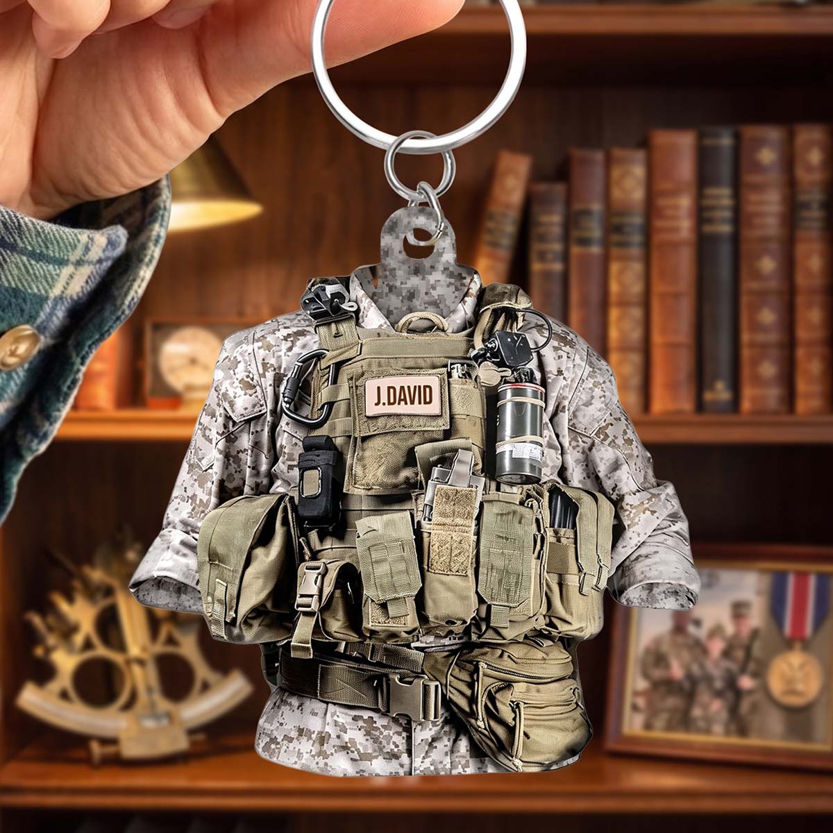 Personalized Marine Corps Acrylic Keychain | Gift For Soldiers Military Lovers Memorial Day