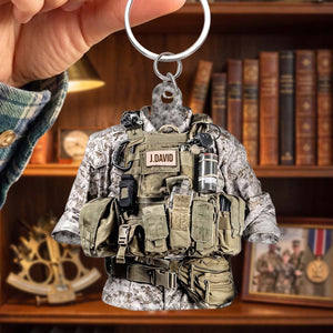 Personalized Marine Corps Acrylic Keychain | Gift For Soldiers Military Lovers Memorial Day